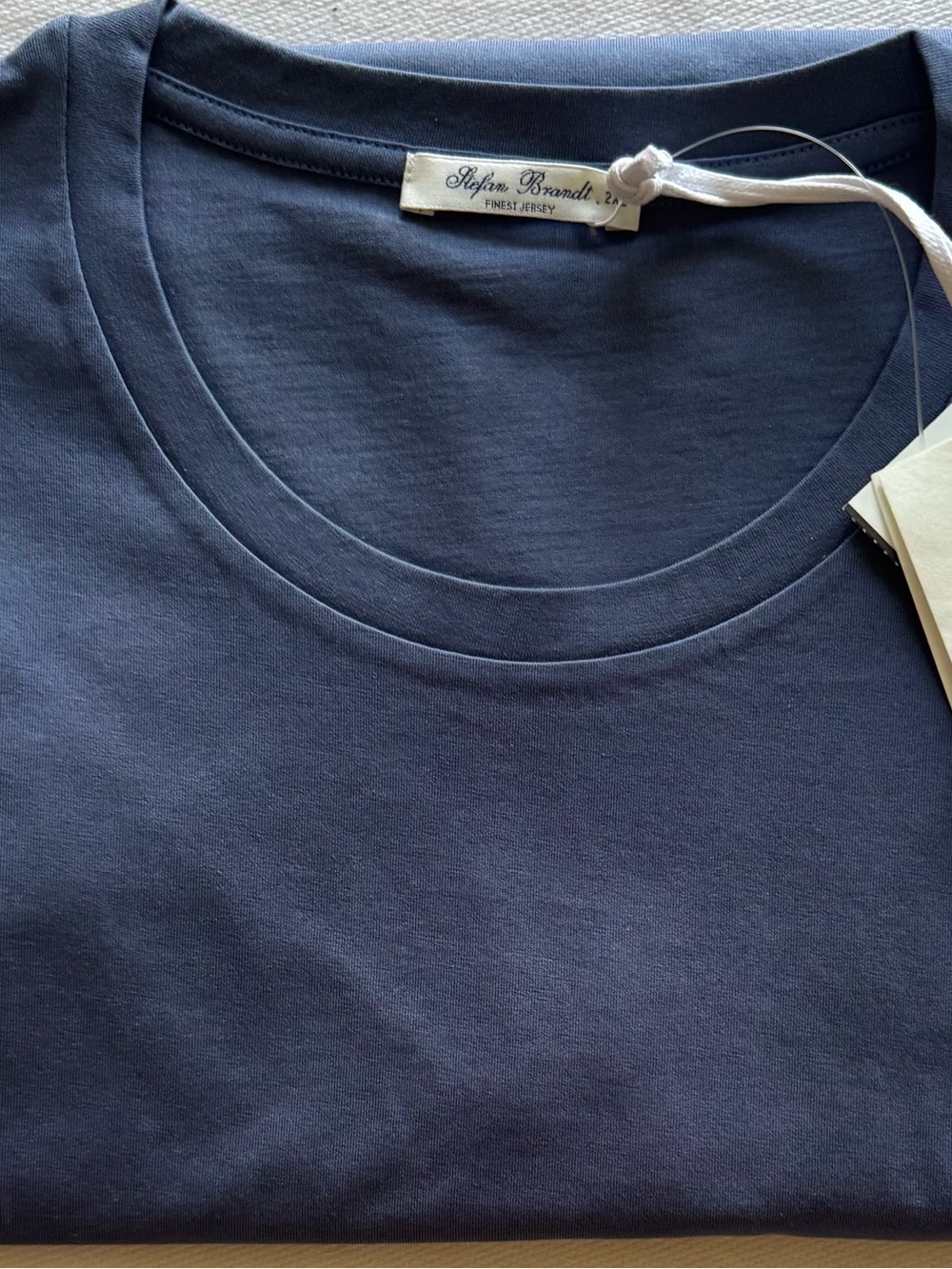 STEFAN BRANDT Men’s Navy Crew Neck Shirt-NAVY BLUE, size 2XL, 100% Cotton, NWT